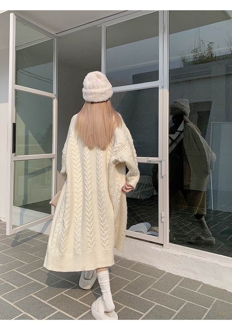 ケーブル編み ロング ニット カーディガン トップス アウター 膝下 ロング丈 袖あり 長袖 ボリューム袖 ドロップショルダー 萌袖 Vネック Iライン モコモコ ポケット 前開き ケーブルニット 編 mdprevattcaulkingandwaterproofing.com
