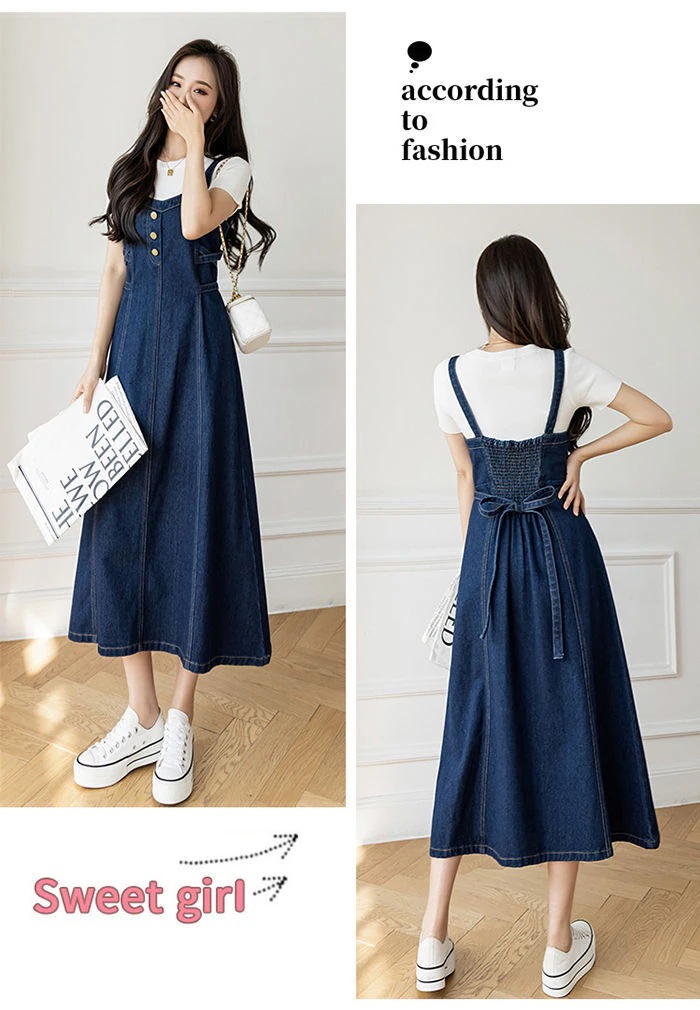一部即納 サロペット ワンピース デニム デニムワンピース ジャンパースカート レディース サロペットワンピ ロングワンピース キャミソール ワンピース ゆったり 体型カバー 春 夏 秋 冬 オール