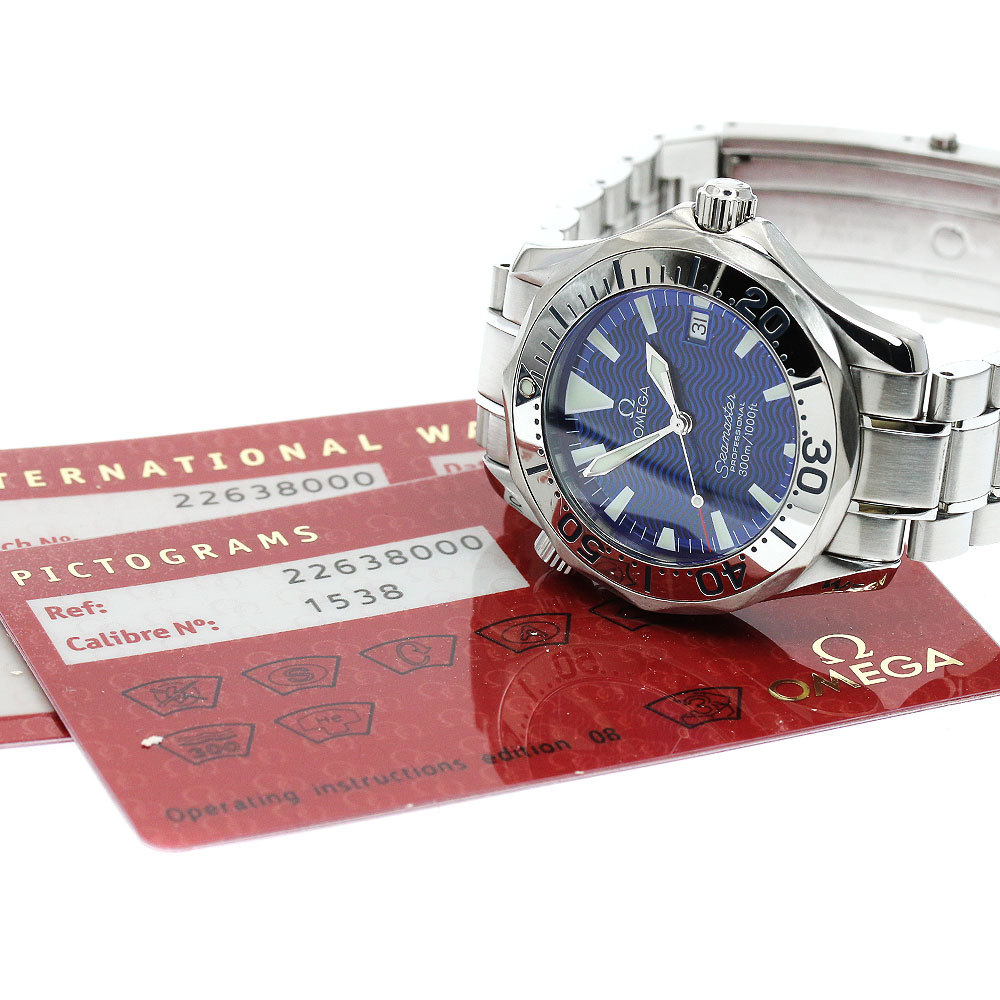 オメガ OMEGA 2263.80 シーマスター300 デイト クォーツ ボーイズ 保証書付き_904812【中古】 オメガ OMEGA 2263.80 シーマスター300 デイト クォーツ ボーイズ 保証書付き_904812【中古】