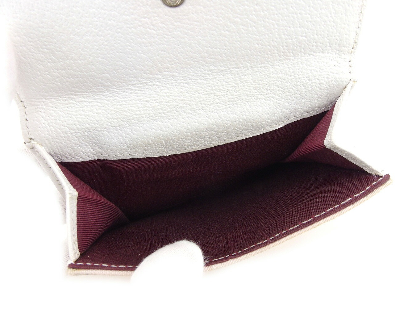 Wホック 財布 二つ折り 財布 ロゴマニア ホワイト 白 ピンク 中古