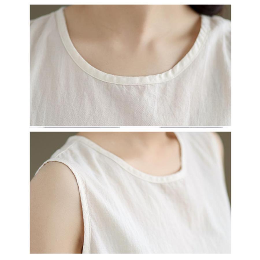 刺繍入り 裾スカラップ レース タンクトップ ロング レディース 夏 トップス ノースリーブ ブラウス インナー tシャツ キャミソール 裾レース チ