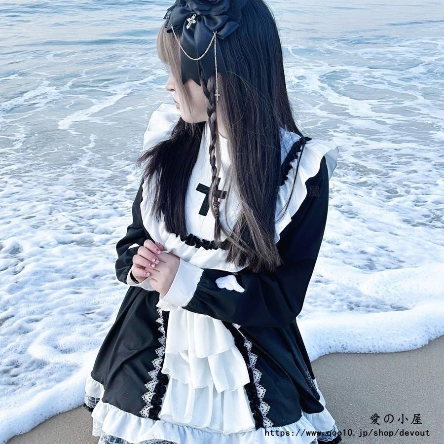 ハロウィン ハロウィン サンタ ハロウインロリータドレス二次元ロリータダーク系オリジナルゴシックシスター風ロリータブルー白ワンピースワンピースロリータ