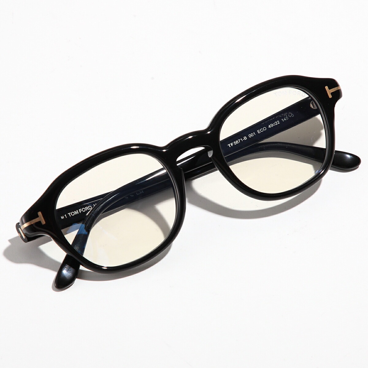 TOM FORD トムフォード メガネ TF5871-B FT5871-B メンズ ウェリントン型 フルリム めがね 眼鏡 伊達メガネ ブルーライトカット Tロゴ アイウェア 001