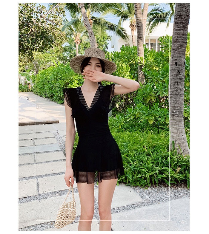 2点セット水着 レディース 体型カバー水着 ミセス ママ水着 30代 20代 40代 オールインワン プリル かわいい バックシャン おしゃれ ぽっちゃり カバーアップ 小胸 バスト 盛れる