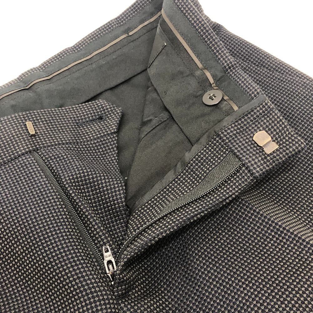 パンツ 342605 アパレル ボトムス チェック柄 ストレート スラックス コットン ブラック パンツ 342605 アパレル ボトムス チェック柄 ストレート スラックス コットン ブラック