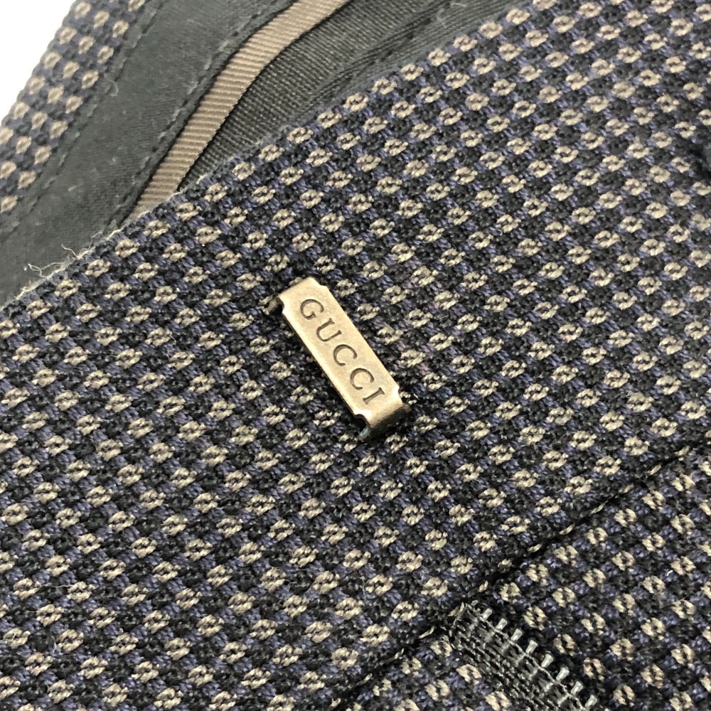 パンツ 342605 アパレル ボトムス チェック柄 ストレート スラックス コットン ブラック パンツ 342605 アパレル ボトムス チェック柄 ストレート スラックス コットン ブラック