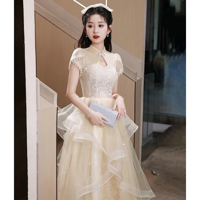 パーティードレス ロング 結婚式 謝恩会 フレア シャンパン韓国 楽天市場】【ポイント最大5倍】パーティードレス 結婚式ドレス