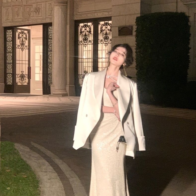 パーティードレス 白キャミソールワンピース女 年フレンチデザインセンス気品優しい風スカート宴会バースデードレススカート パーティードレス 白キャミソールワンピース女 年フレンチデザインセンス気品優しい風スカート宴会バースデードレススカート