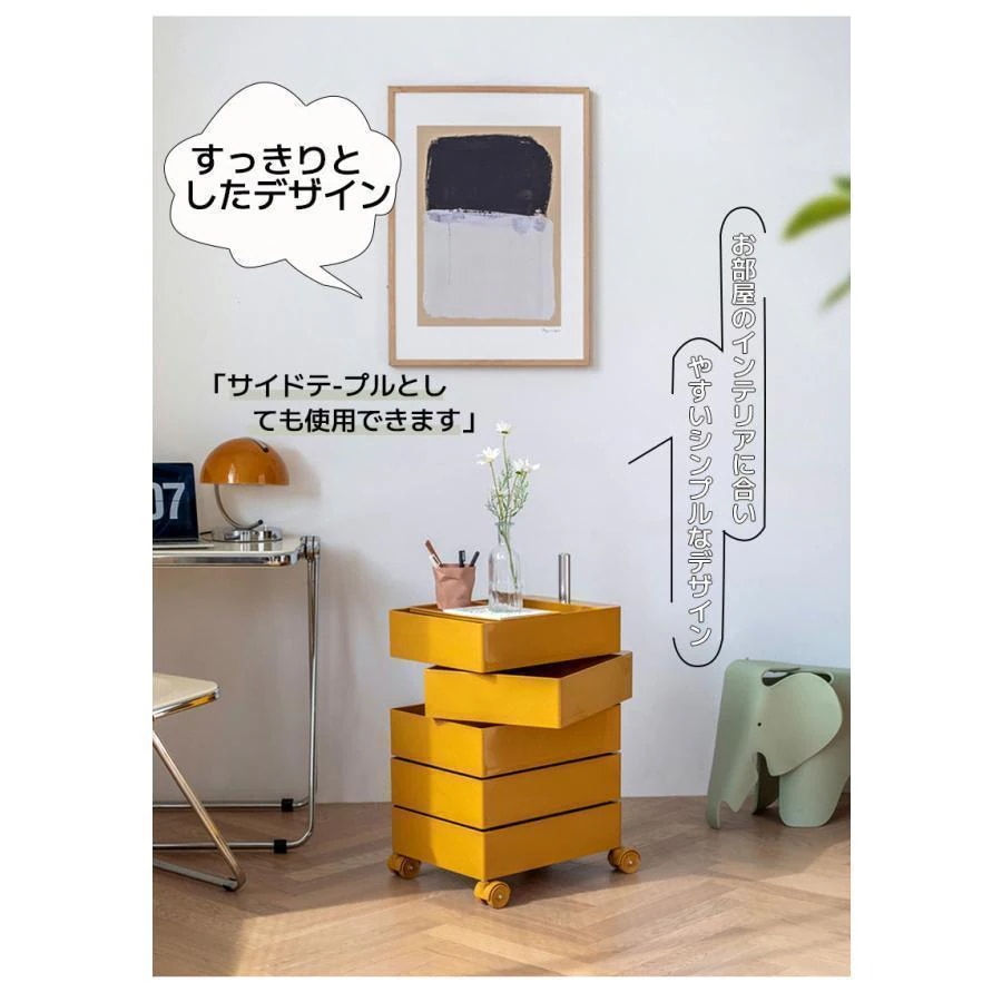早いもの胜ち カラーラック ワゴン キャスター付き 5段 カラーラック 透明 クリア 収納 ラック 収納棚 回転式 トレイワゴン回転 スリム レトロ カラフル 韓国インテリア