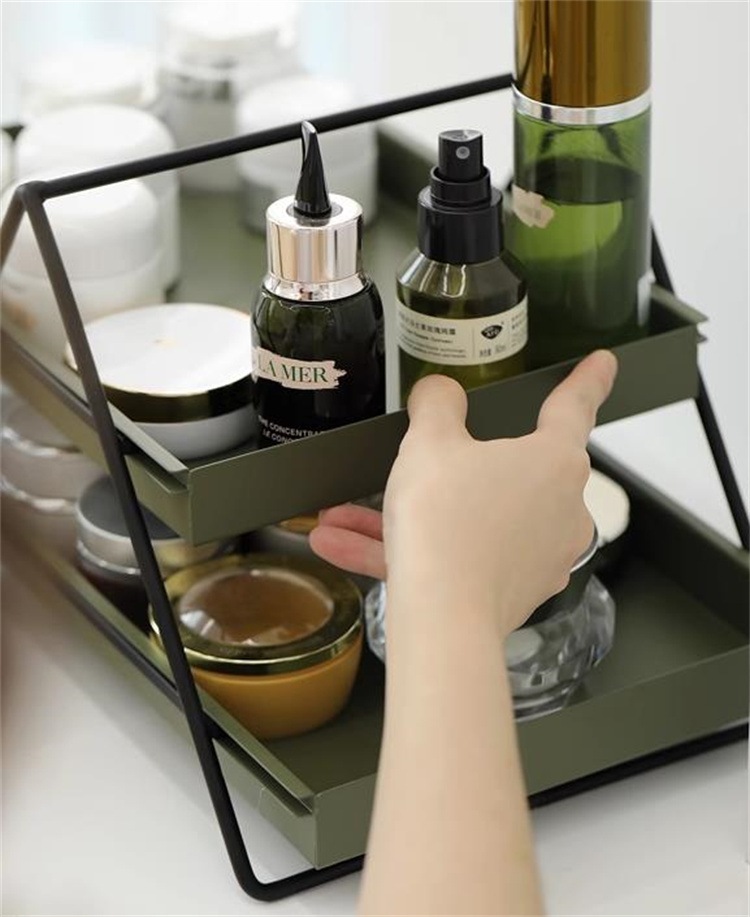 早い者勝ち 卓上多機能棚 二重文具棚 引き出し引き収納ケース 鉄芸バスケット収納棚 デスクごみ整理棚 ケーキトレイ 甘い棚