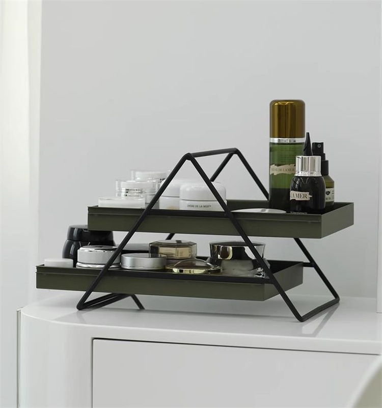 早い者勝ち 卓上多機能棚 二重文具棚 引き出し引き収納ケース 鉄芸バスケット収納棚 デスクごみ整理棚 ケーキトレイ 甘い棚