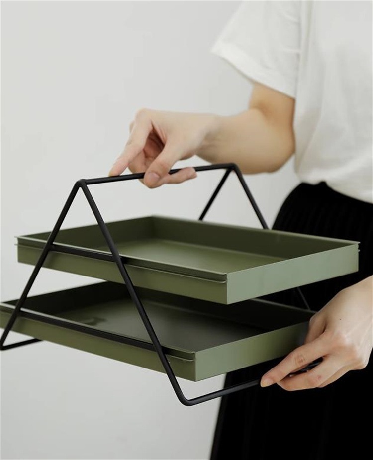 早い者勝ち 卓上多機能棚 二重文具棚 引き出し引き収納ケース 鉄芸バスケット収納棚 デスクごみ整理棚 ケーキトレイ 甘い棚