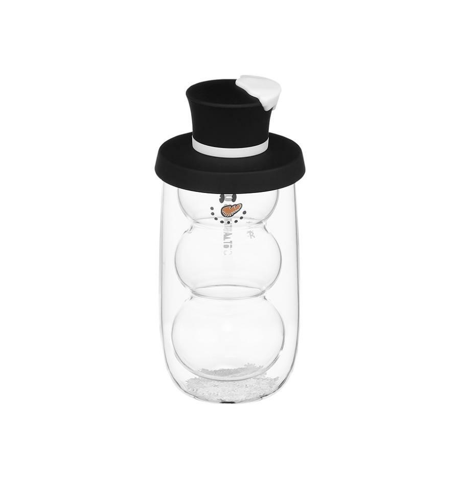 クリスマス 雪だるま ダブルウォール グラス カップ 237ml 韓国スターバ グッズ