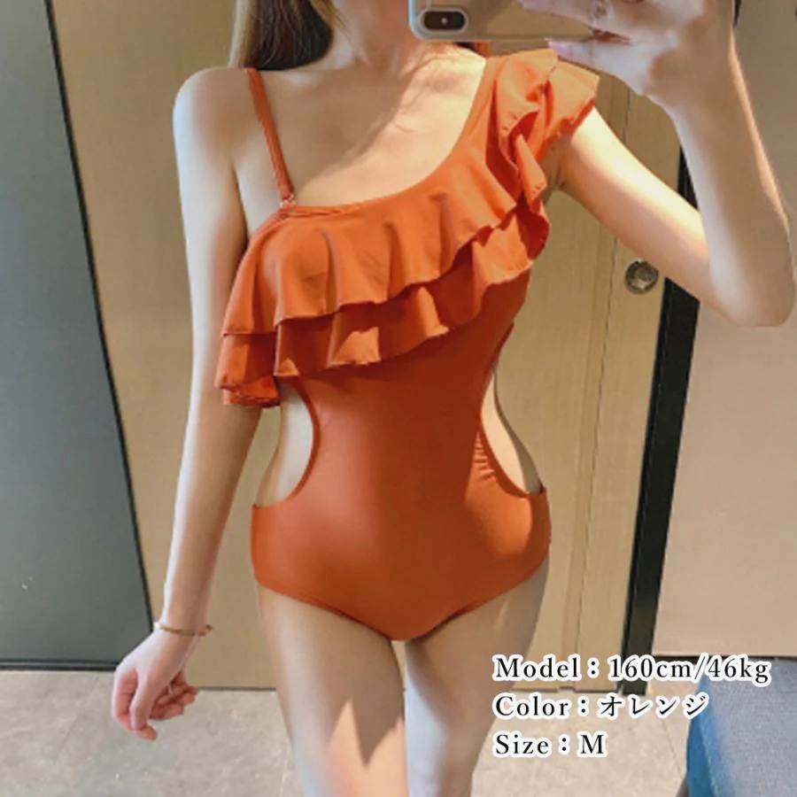 【急速出荷!】2025新作水着 レディース水着 可愛いビキニ ワンショルダーワンピース水着 レディース