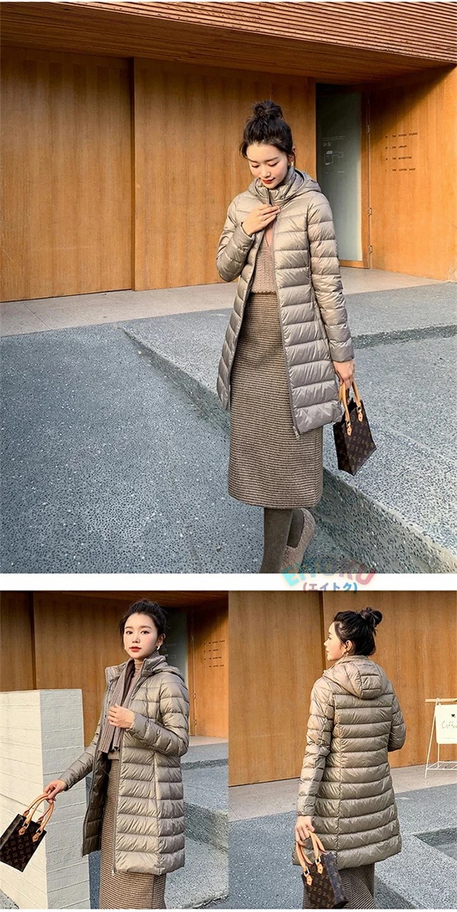 【マフラーおまけ!】ダウンコート ダウンジャケット レディース 収納付き ロン丈 軽量 薄型 フード付き 冬物 アウター 保温 防風 防寒 撥水 ライトダウン 細身 7色 M-5XL 【マフラーおまけ!】ダウンコート ダウンジャケット レディース 収納付き ロン丈 軽量 薄型 フード付き 冬物 アウター 保温 防風 防寒 撥水 ライトダウン 細身 7色 M-5XL