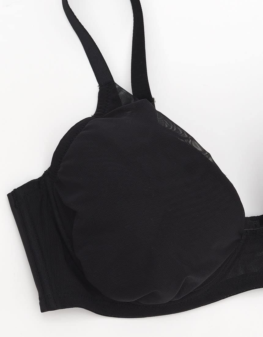 [ウンナナクール] ブラジャー ボリュームを抑える コンパクトにメイク Gカップまで対応 大きいサイズ 【小さく見せるブラ シンプル】 ブラ JB4103 レディース BL E75