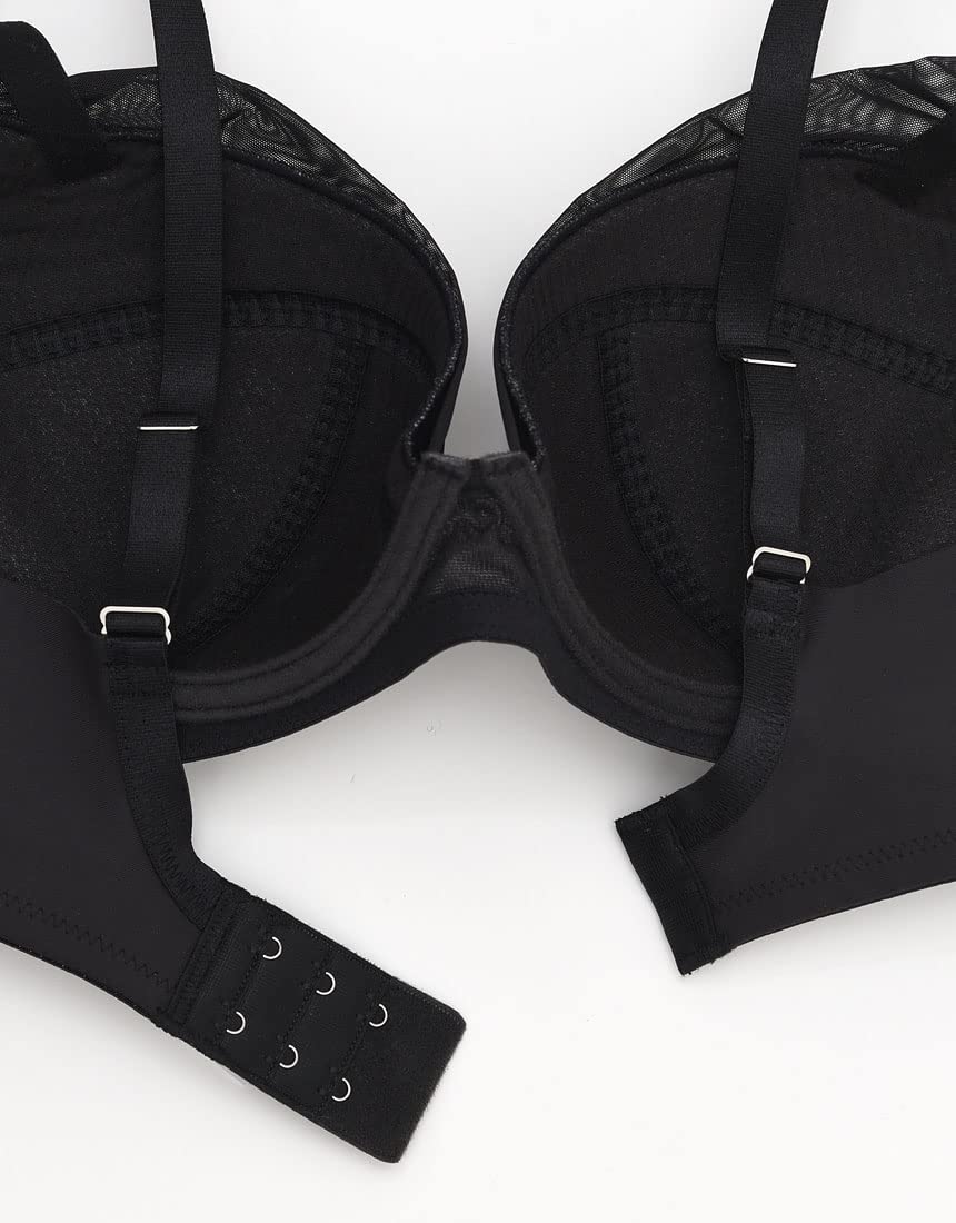 [ウンナナクール] ブラジャー ボリュームを抑える コンパクトにメイク Gカップまで対応 大きいサイズ 【小さく見せるブラ シンプル】 ブラ JB4103 レディース BL E75