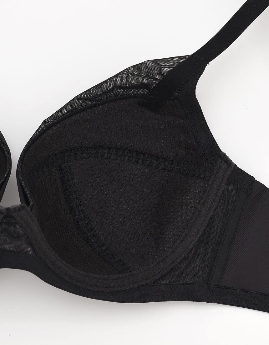 [ウンナナクール] ブラジャー ボリュームを抑える コンパクトにメイク Gカップまで対応 大きいサイズ 【小さく見せるブラ シンプル】 ブラ JB4103 レディース BL E75