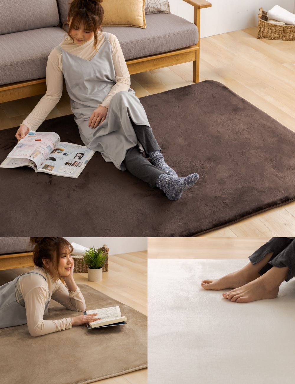 ごろ寝が気持ちいい高反発ラグ 極厚25mm厚 フランネルラグ 185X185cm ごろ寝が気持ちいい高反発ラグ 極厚25mm厚 フランネルラグ 185X185cm
