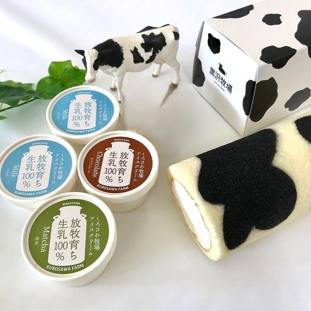 黒沢牧場 牛柄ミルクロールと牧場アイス3種4個入 洋菓子 スイーツ 手土産 父の日 バレンタイン ホワイトデー 敬老の日