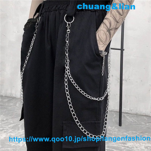 Qoo10] ズボン グレーブラック2色 カーゴパンツ