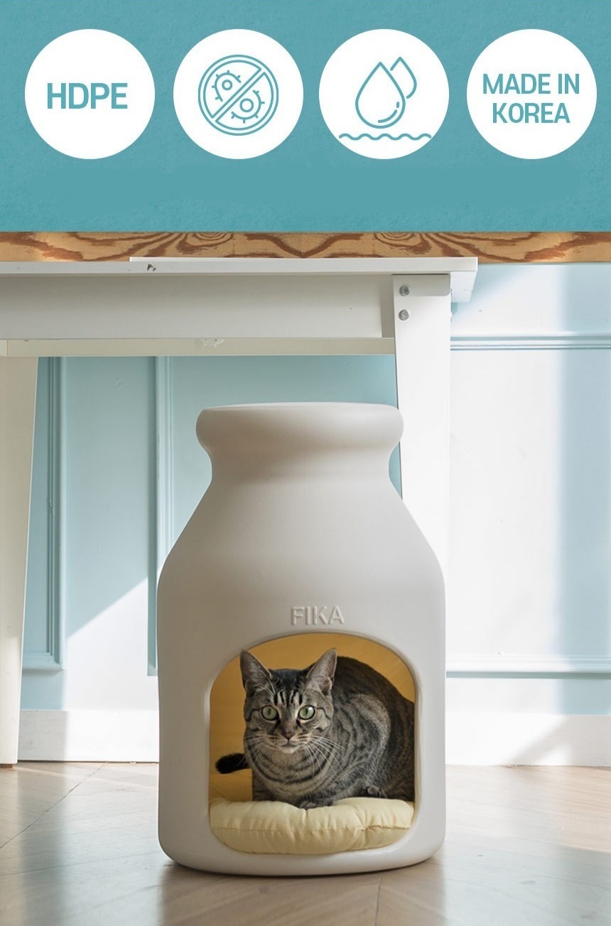 FIKA STOOL HOUSE SET 君は家に僕は椅子に差別化されたデザイン 猫隠れ家 衛生的な水掃除が可能 韓国製品 二色