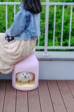 FIKA STOOL HOUSE SET 君は家に僕は椅子に差別化されたデザイン 猫隠れ家 衛生的な水掃除が可能 韓国製品 二色