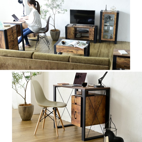 書斎 デスク ワークデスク おしゃれ 木製 アンティーク モダン チェスト 引き出し 黒 幅90 奥 書斎 デスク ワークデスク おしゃれ 木製 アンティーク モダン チェスト 引き出し 黒 幅90 奥