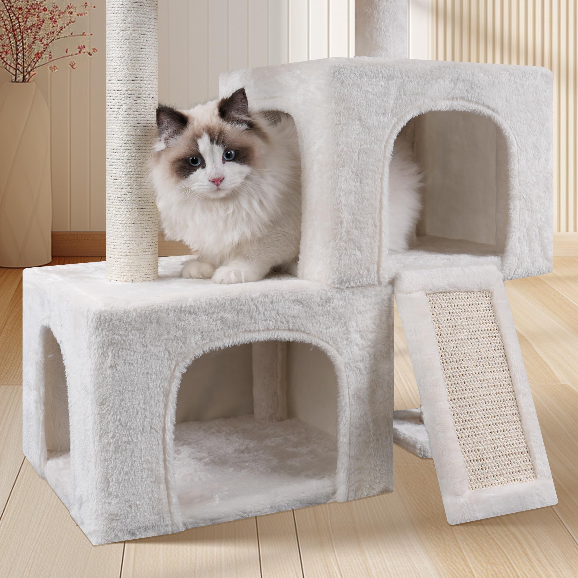 Roypet キャットタワー 猫タワー 据え置き ハンモック 隠れ家 猫ハウス 省スペース 爪とぎ 麻縄巻き 安定 95CM高さ おもちゃつき (ベージュ) Roypet キャットタワー 猫タワー 据え置き ハンモック 隠れ家 猫ハウス 省スペース 爪とぎ 麻縄巻き 安定 95CM高さ おもちゃつき (ベージュ)