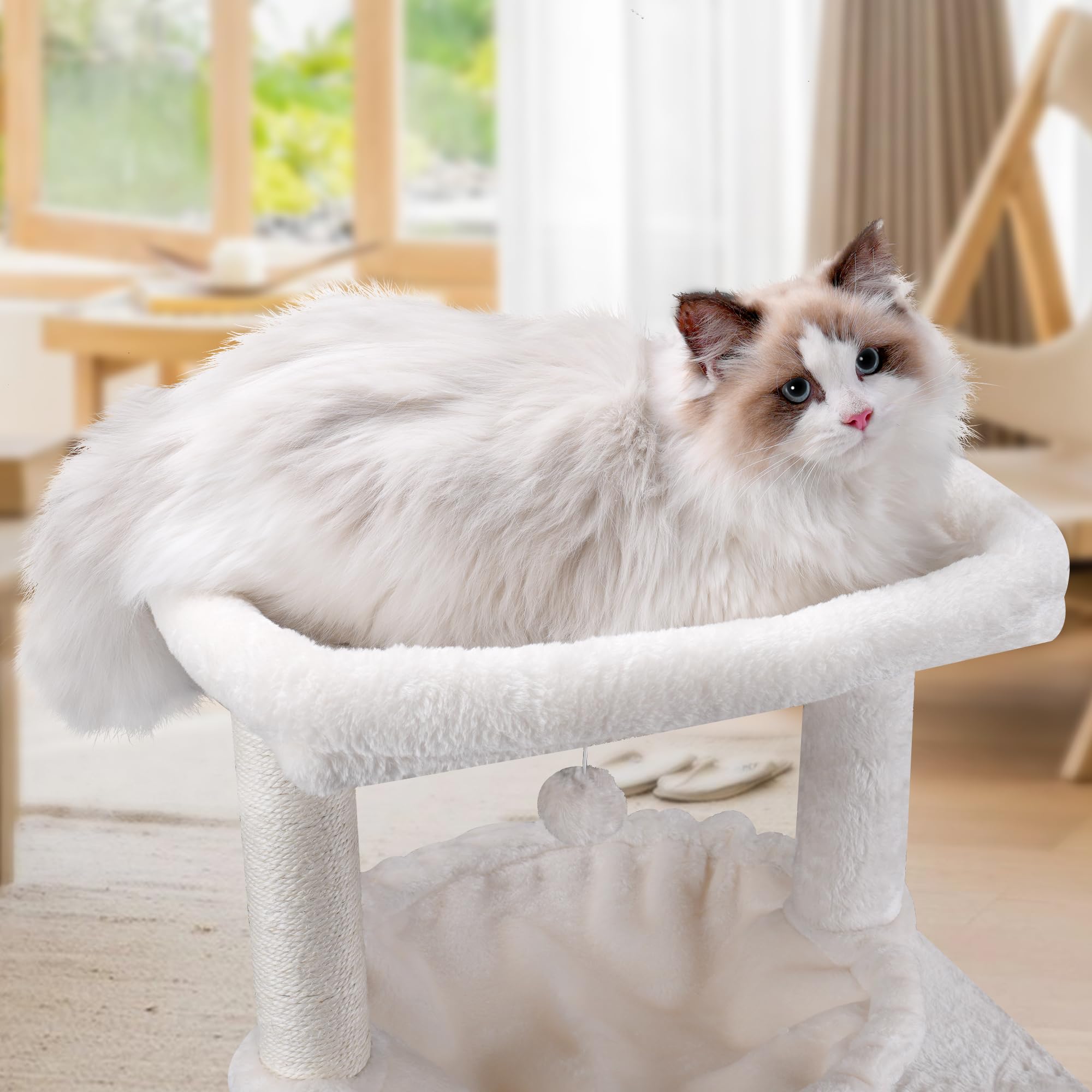 Roypet キャットタワー 猫タワー 据え置き ハンモック 隠れ家 猫ハウス 省スペース 爪とぎ 麻縄巻き 安定 95CM高さ おもちゃつき (ベージュ) Roypet キャットタワー 猫タワー 据え置き ハンモック 隠れ家 猫ハウス 省スペース 爪とぎ 麻縄巻き 安定 95CM高さ おもちゃつき (ベージュ)