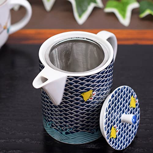 おしゃれ 九谷焼 急須 ポット 千鳥 陶器 高級 ブランド 和食器 日本製 茶こし網付 おしゃれ 九谷焼 急須 ポット 千鳥 陶器 高級 ブランド 和食器 日本製 茶こし網付