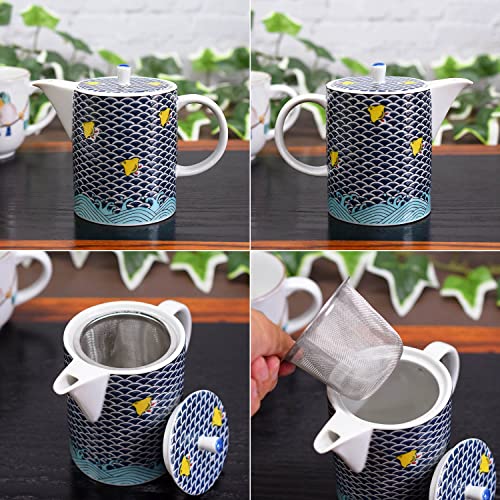 おしゃれ 九谷焼 急須 ポット 千鳥 陶器 高級 ブランド 和食器 日本製 茶こし網付 おしゃれ 九谷焼 急須 ポット 千鳥 陶器 高級 ブランド 和食器 日本製 茶こし網付