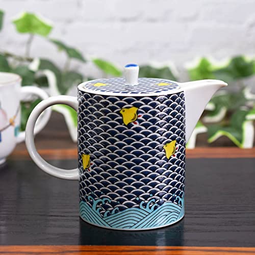 おしゃれ 九谷焼 急須 ポット 千鳥 陶器 高級 ブランド 和食器 日本製 茶こし網付 おしゃれ 九谷焼 急須 ポット 千鳥 陶器 高級 ブランド 和食器 日本製 茶こし網付