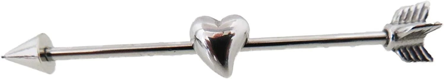 【10点セット】ボディピアス インダストリアル 14g ハートの矢 サージカルステンレス ヘリックスピアス 軟骨ピアス シングル104 【10点セット】ボディピアス インダストリアル 14g ハートの矢 サージカルステンレス ヘリックスピアス 軟骨ピアス シングル104