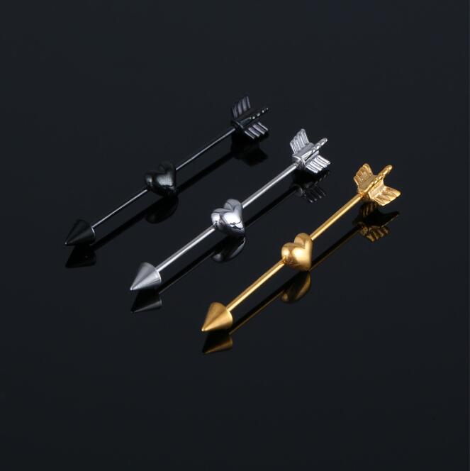 【10点セット】ボディピアス インダストリアル 14g ハートの矢 サージカルステンレス ヘリックスピアス 軟骨ピアス シングル104 【10点セット】ボディピアス インダストリアル 14g ハートの矢 サージカルステンレス ヘリックスピアス 軟骨ピアス シングル104
