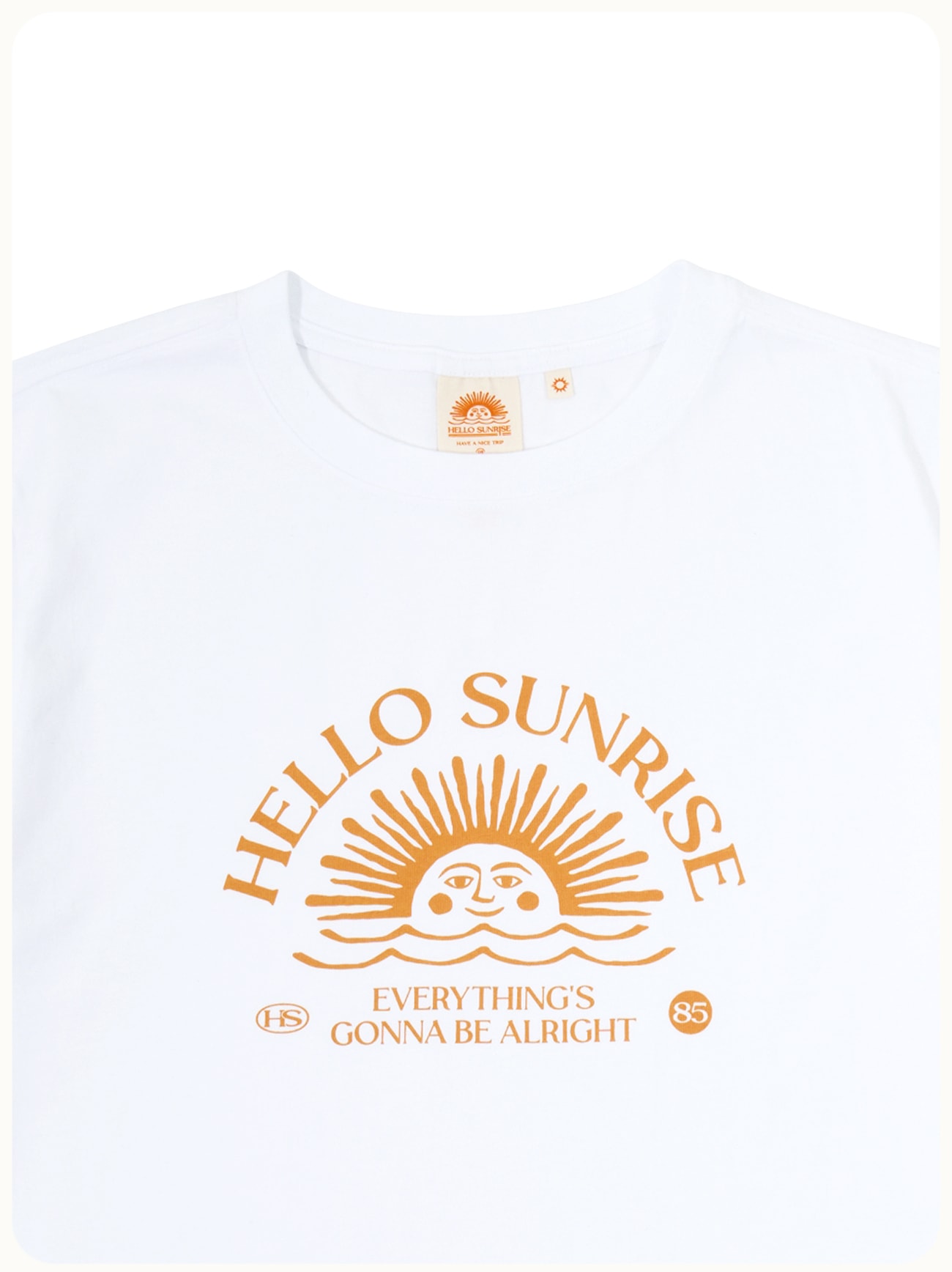 HELLO SUNRISE Arch Logo Short Sleeve Tee(W) White Tシャツ