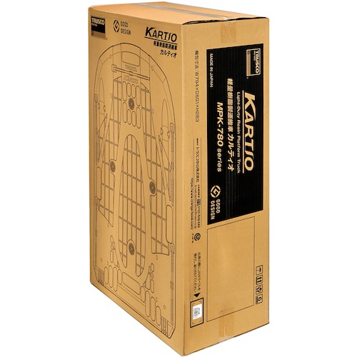780X490 ストッパー付 MPK-780-BK-JS 軽量 静音 折畳み 縦置き 台車 黒 完成品 カルティオ新型 TRUSCO 558-4733