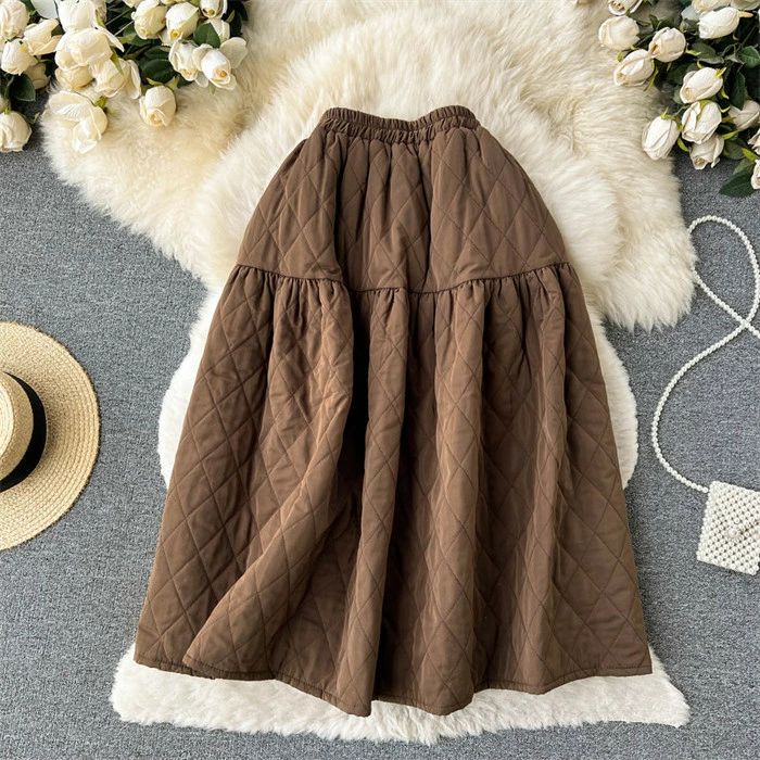 【送料無料】秋冬 ロング レディース ミモレ丈 ダウン チェック柄 大きいサイズ フレアスカート フレア ロングダウン 【送料無料】秋冬 ロング レディース ミモレ丈 ダウン チェック柄 大きいサイズ フレアスカート フレア ロングダウン