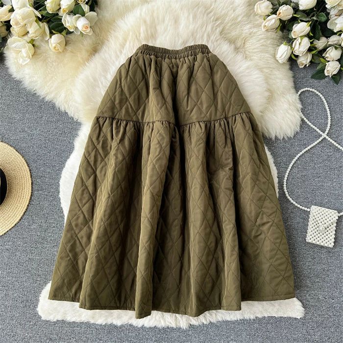 【送料無料】秋冬 ロング レディース ミモレ丈 ダウン チェック柄 大きいサイズ フレアスカート フレア ロングダウン 【送料無料】秋冬 ロング レディース ミモレ丈 ダウン チェック柄 大きいサイズ フレアスカート フレア ロングダウン