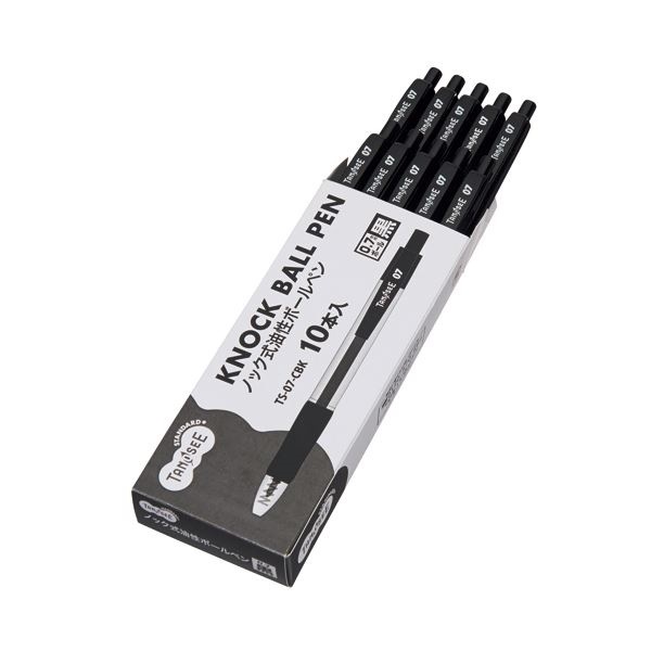 (まとめ) TANOSEE ノック式油性ボールペン0.7mm 黒 (軸色:クリア) 1箱(10本) 30セット (まとめ) TANOSEE ノック式油性ボールペン0.7mm 黒 (軸色:クリア) 1箱(10本) 30セット