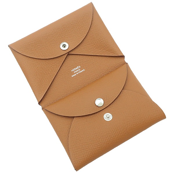 エルメス HERMES カードケース カルヴィ デュオ ヴォーエプソン ゴールド シルバー金具 新品 未使用 茶 W刻印(2024念製) 【箱】【中古】 エルメス HERMES カードケース カルヴィ デュオ ヴォーエプソン ゴールド シルバー金具 新品 未使用 茶 W刻印(2024念製) 【箱】【中古】