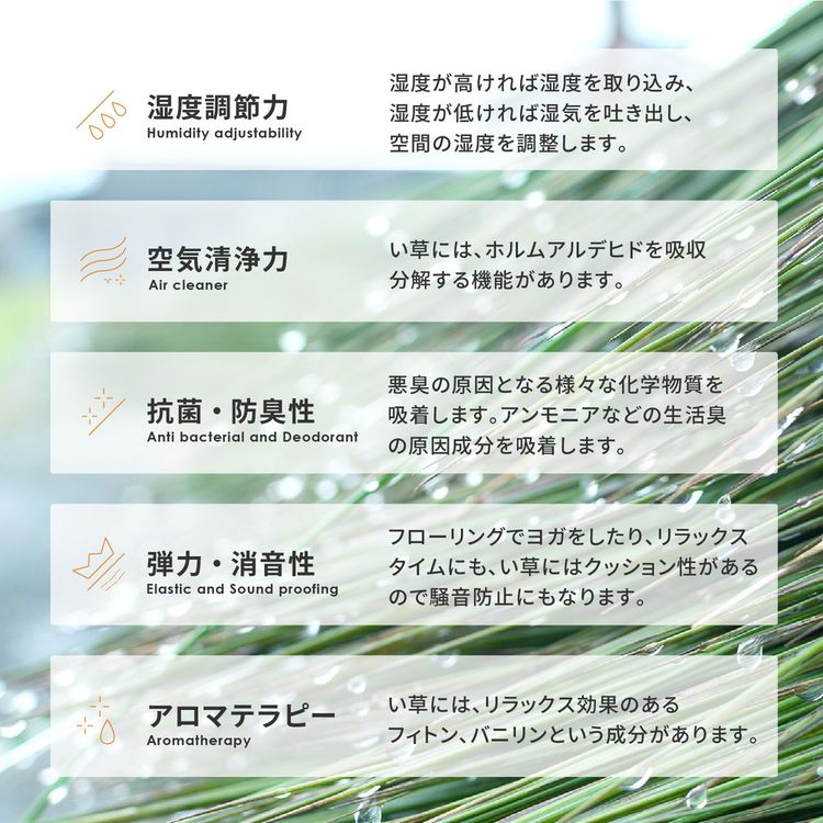 ラグマット 撥水 180×180cm 夏 い草 畳マット