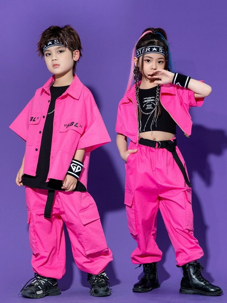 【色褪せしにくい】女の子ジャズダンス衣装ストリートダンス子供ファッション少年衣装男の子春hiphopヒップホップ演技服