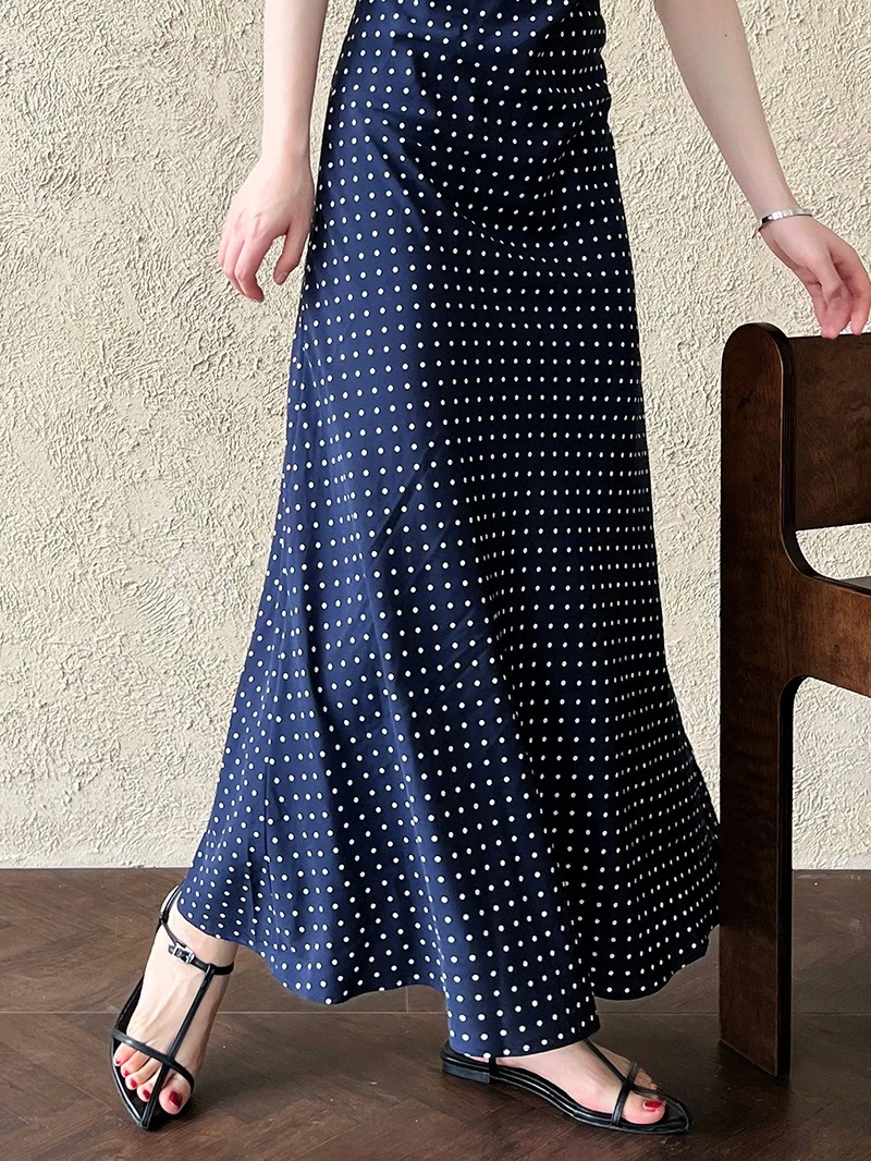 フランス レース ポリエステル繊維 ワンピース 夏 はてん Vネック ウエスト引き締め 着痩せ ロングスカート