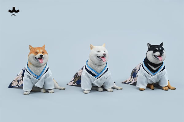柴犬ワンピースフィギュア JXK Studio 柴犬 お手 頭部交換可 JXK114 play cute shiba inu