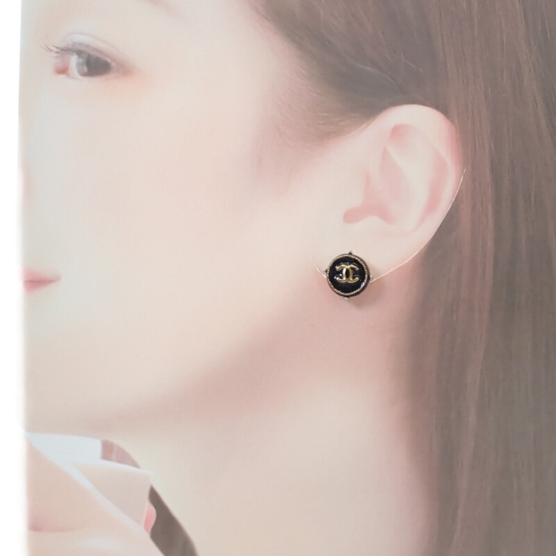 ココマークピアス ピアス メタル ブラック ゴールド金具 レディース【ABランク】 ココマークピアス ピアス メタル ブラック ゴールド金具 レディース【ABランク】