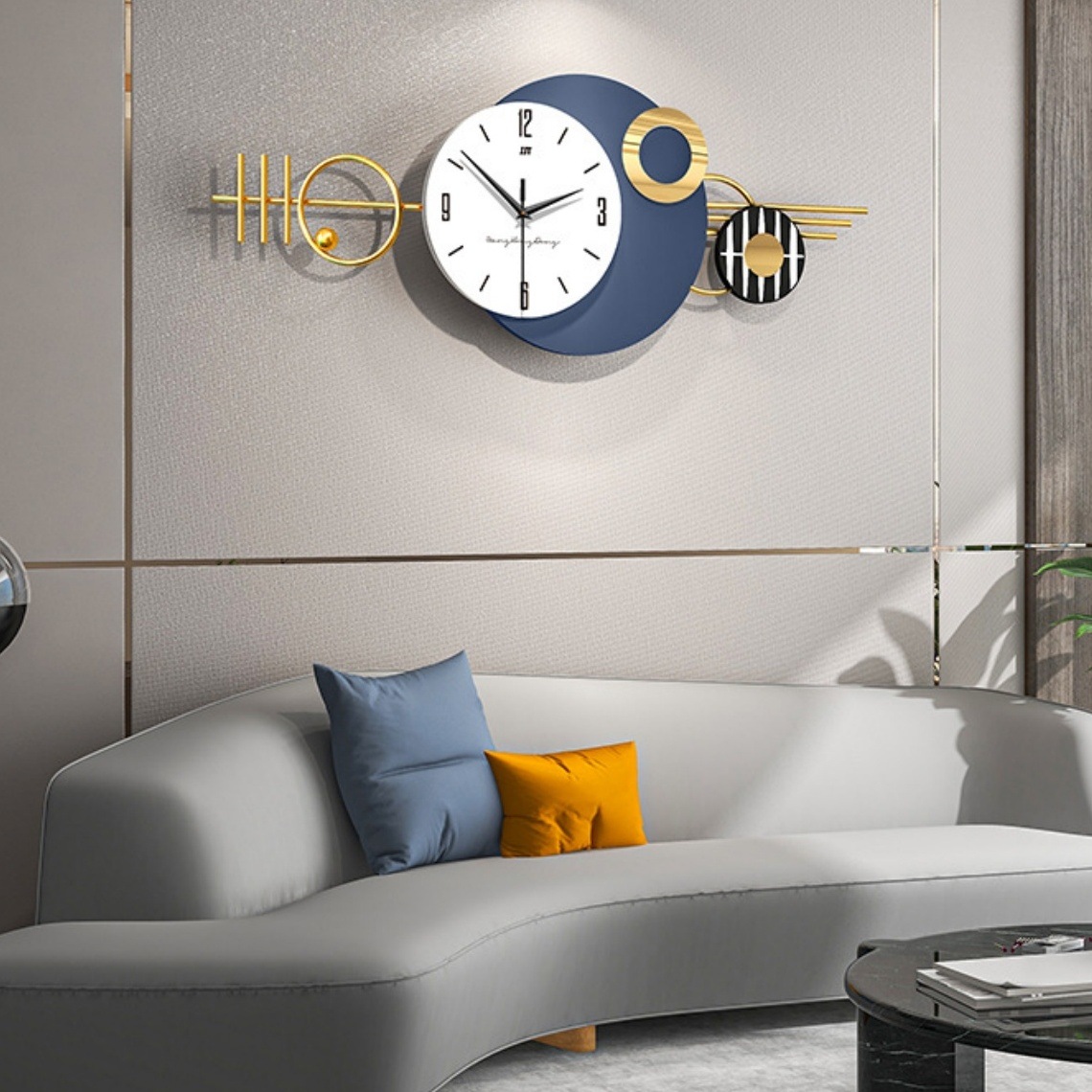 クリエイティブ アート 掛け時計 ラウンド おしゃれ インテリア 静か 見やすい文字盤 アナログ時計 クロック 電池式 静音設計 錆びにくい