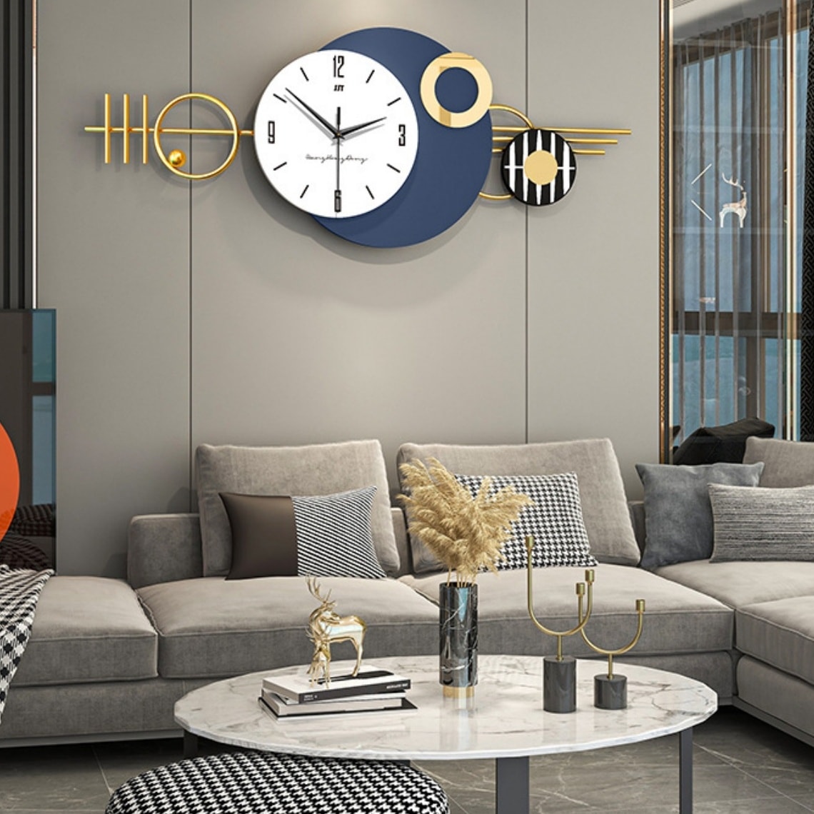 クリエイティブ アート 掛け時計 ラウンド おしゃれ インテリア 静か 見やすい文字盤 アナログ時計 クロック 電池式 静音設計 錆びにくい