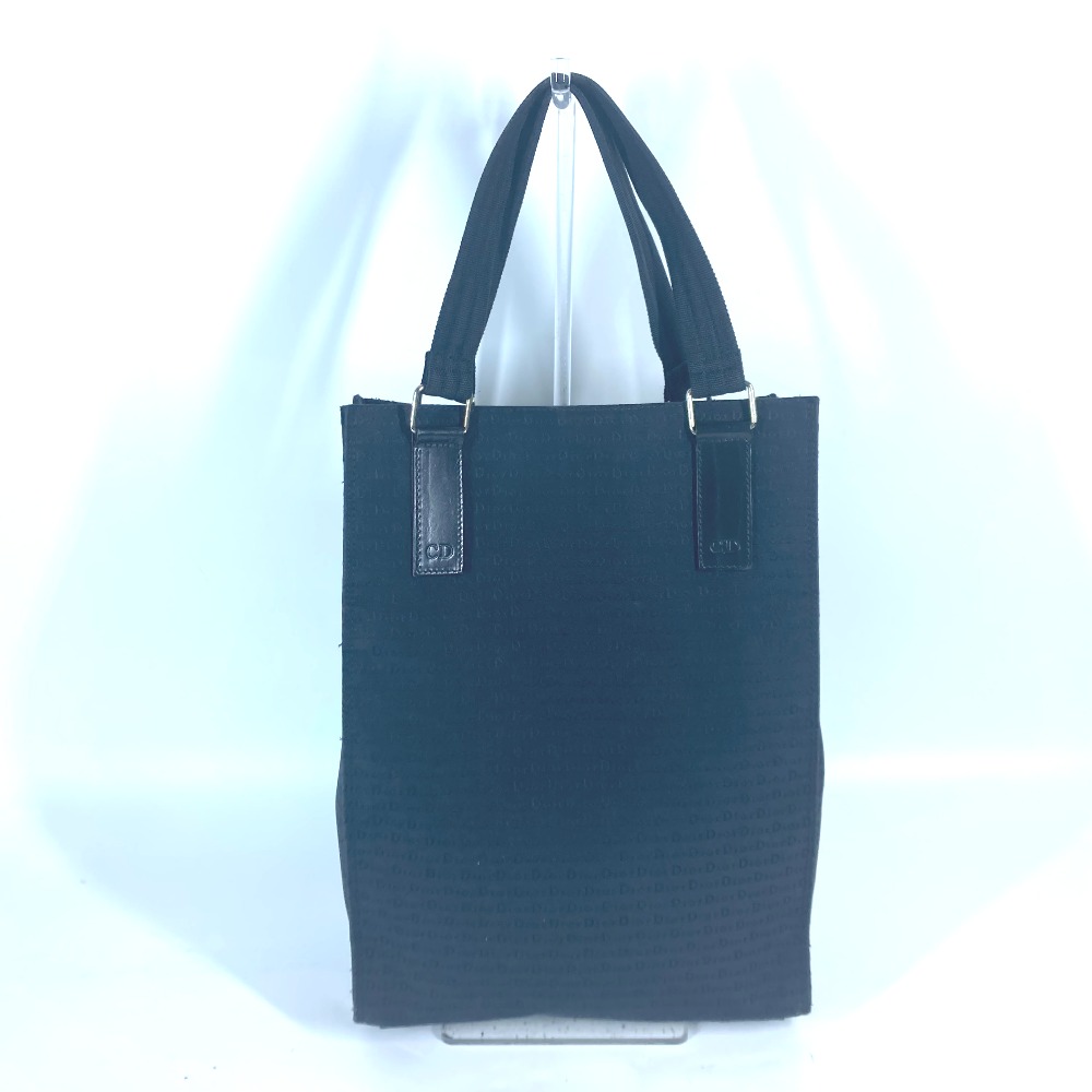 トートバッグ 縦型 総ロゴ カバン ショルダーバッグ カバン レザー/キャンバス ブラック