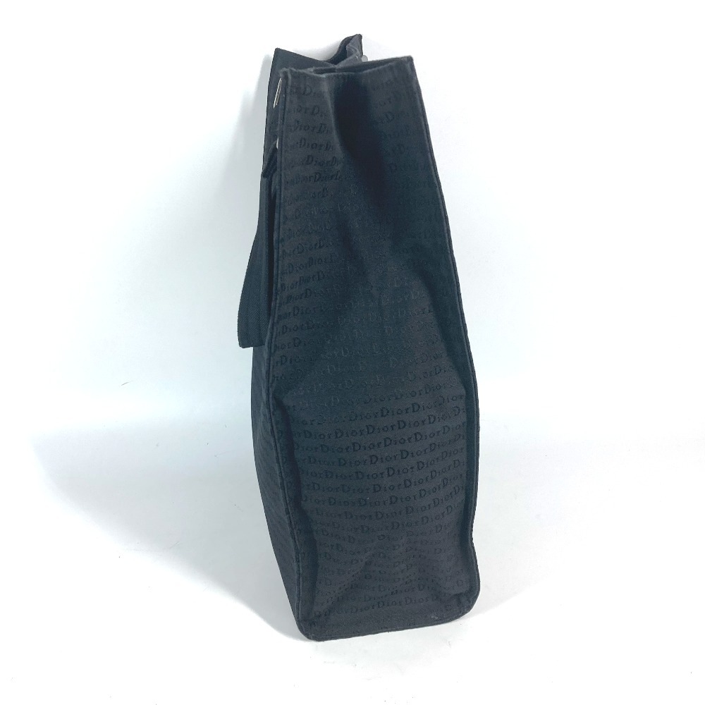 トートバッグ 縦型 総ロゴ カバン ショルダーバッグ カバン レザー/キャンバス ブラック